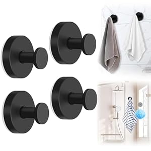 4 Piezas Gancho Ventosa,Colgador Toalla BañO,Ganchos Con Ventosa para VacíO,Gancho Ventosa Fuerte,Ganchos Con Ventosa para Ducha,Se Pueden Utilizar en Una Variedad de Superficies Lisas (Negro)