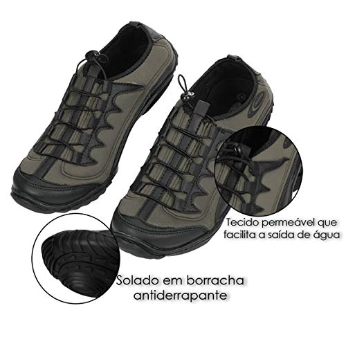 Tênis Esportivo Anfibius Cardume Permeável Unissex Grafite 35 á 46