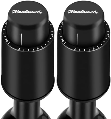 [2 PACK]Wine Bottle Stoppers, Reusable Wine Stoppers, Vacuum Wine Preserver with Time Scale Record, Wine Savers Vacuum Pump Corks Keep Wine Really Fresh, Best Gift Accessories.