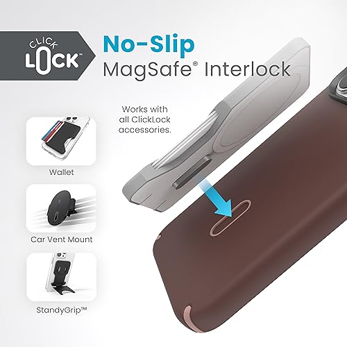 Speck iPhone 15 Pro Max Case - ClickLock No-Slip Interlock, Built for MagSafe, Drop Protection - Scratch Resistant, Soft Touch, 6.7 Inch Phone Case - Presidio2 Pro New Planet/Clay Tan/Warm Sand - Image 3
