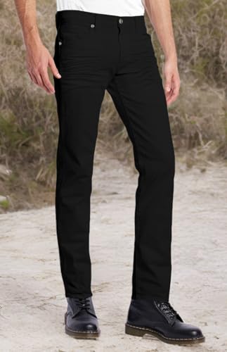 ETHANOL Mens Comfy Stretch Slim Fit Straight Casual Pants with 5 Pockets Design Pants3