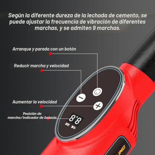 Miniatura 2 de Moxac Herramienta De Vibración De Regla Eléctrica Mejorada De 150 Cm 180 Cm Para Procesamiento De Concreto, 6000 Rpm, Herramienta Vibratoria De Acabado De Concreto, Con Batería De 2 25000ma,1.5m