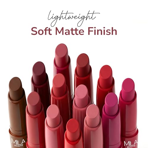 Image of Mila Beaute Pout It Out Matte Lip Crayon | Highly Pigmented & Enriched With Jojoba Oil | Soft Matte Finish | Creamy & Light Weight Texture | Smooth Glide Application | Shade - (Evil Queen 1.25g)