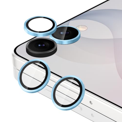 Casetego for Galaxy Z Flip 8 Camera Lens Protector,9H Hardness,Scratch Resistant,Ultra-thin Tempered Glass,Metal Individual Camera Cover for Samsung Galaxy Z Flip 8,Case Friendly,Blue Ring
