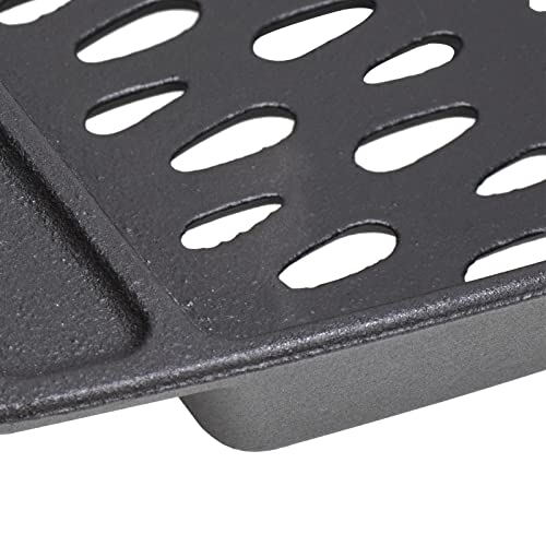 Moasker 15"X12" Cast Iron Grill Topper For Outdoor Grills, Fish Veggie Grill Basket, Bbq Grilling Pans Tray For Weber, Napoleon, Char-Broil, Royal Gourmet And Most Charcoal Smoker & Gas Grill #TOP4
