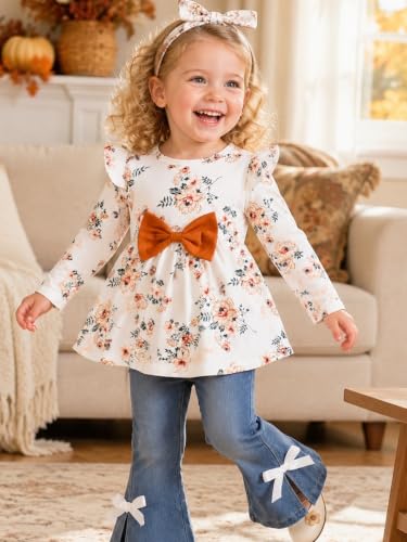 Image of Doresbebe Baby Girl Clothes Toddler Girl Outfits Infant Girl Summer Clothes for Girl Ruffle Shirt Pants+Cute Headband 3PCS