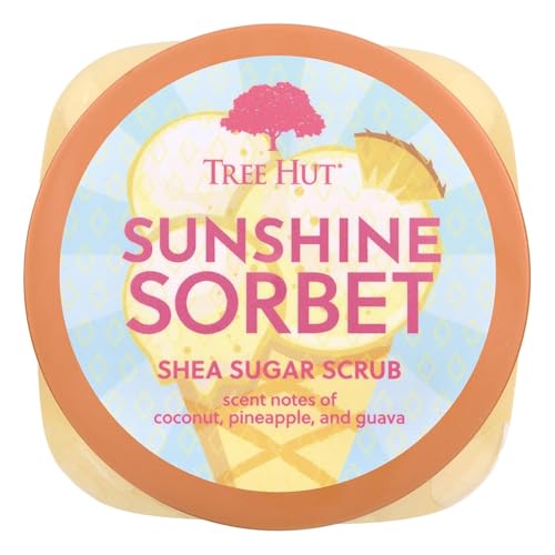 Image of Tree Hut Sunshine Sorbet Shea Sugar Scrub, Exfoliating Body Scrub Removes Dead, Dry Skin for a Soft & Hydrated Feel, Nourishing Essential Body Care, 18 fl oz.