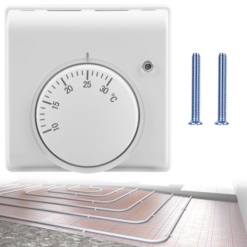 Termostato per ambienti, 220 V, termostato per riscaldamento a pavimento, 10 ℃ ~ 30 ℃, termostato per riscaldamento a pavimento con interruttore ON/OFF, per riscaldamento a pavimento e riscaldamento a