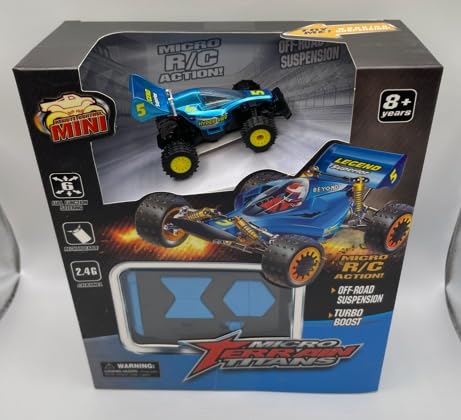 Mini RC Buggy Off-Road 1:64 Scale Upgraded 2.4G 5-Channel 7CM RC Radio Wireless Remote Control Car Coke Can Micro Racing Pocket Portable Truck for Multi-Users (Blue) by Generic - Image 3