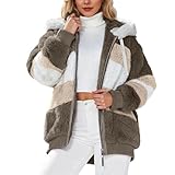 Style de design : ce manteau est livré avec du café, du rouge, du noir et du bleu, avec est tendance et à la mode Ce manteau est à capuche, à manches longues, moelleux, avec bonnet, avec fermeture éclair, en polyester Cette housse est faite de matériaux de haute qualité, durable pour votre quotidien