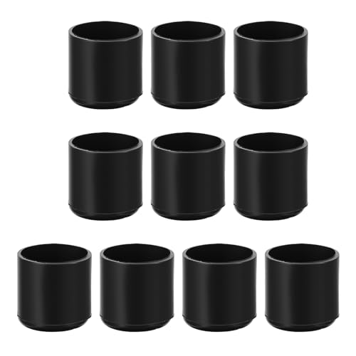 Image of 10 Pcs Rubber Chair Leg Floor Protectors,Round Rubber Chair Leg Caps,Black Chairs Foot Covers for Metal Tubing,Round Desk Chairs Legs,Glide Protection(3 /4 inch /19 mm)
