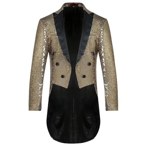 Men's Glitter Sequin Notched Lapel Suit One Button Tuxedo Wedding Party Banquet Jackets
