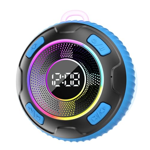 NONDK Altavoz Inalámbrico S5 con Micrófono Incorporado, Carcasa Impermeable IPX7, Batería de 10 Horas, Subwoofer Bluetooth para Ducha, Color