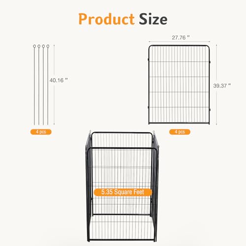 Image of NEWBULIG Dog Playpen Indoor 4 Panels 40 Inch, Metal Outdoor Dog Fence Pen