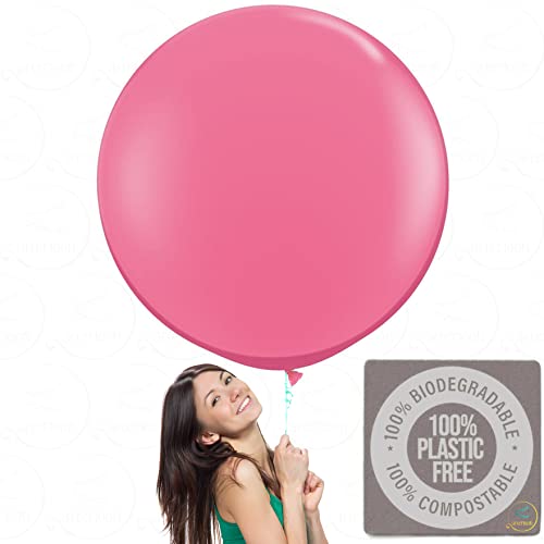 Afterloon Biodegradable Perfect Round Giant Balloons Dusty Rose Pink 36 Inch Giant 3 Pack Thickened Extra Strong Latex Jumbo Big Helium Float Baby Gender Reveal Wedding Birthday Party Decorations #TOP17