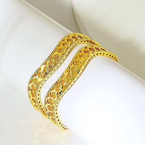Ethlyn Dubai Style 18K Thick Gold Plated Baby Girls Child Bangles Gift for daughter3