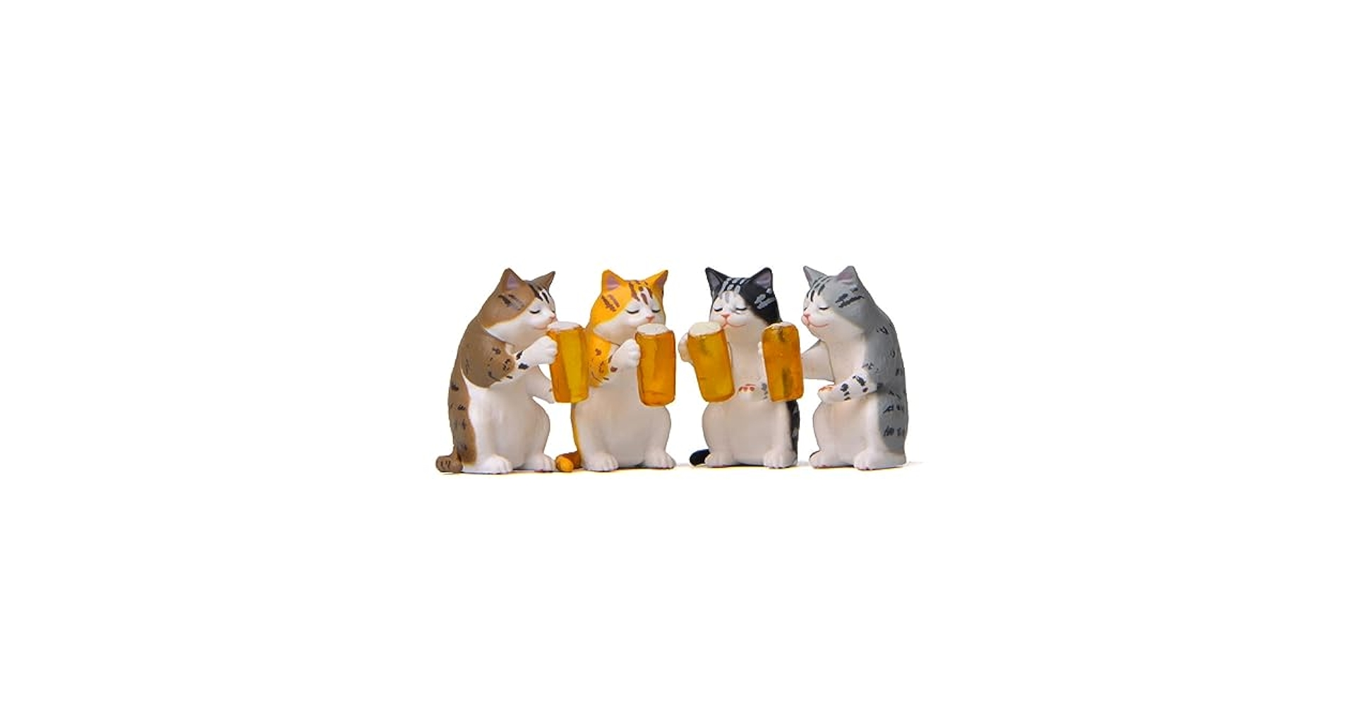 Amazon.co.jp: JAnjiaLxY 寝る猫 置物 4匹 タイプ1 猫フィギュア