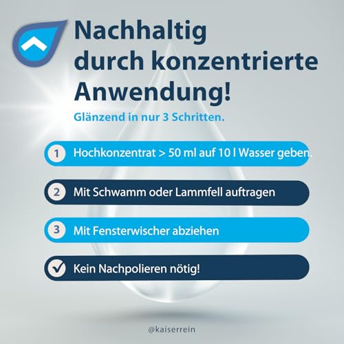 KaiserRein Fensterreiniger Konzentrat mit Lotuseffekt 1L - Professioneller Fensterreiniger für streifenfreien...