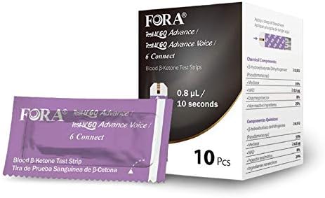 FORA Ketone Test Strips (10 ct) – for Test N'GO Advance/Test N'GO Advance Voice Meters