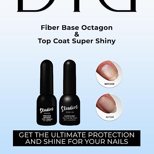 Didierlab- Base Coat Gel Nail Polish Octagon & Top Coat Gel Nail Polish Super Shiny - Gel Nail Polish Set - Nail Strengthener- No Wipe Gel Top Coat - High Gloss - Soak Off Gel Polish - Uv Nail Polish #TOP5