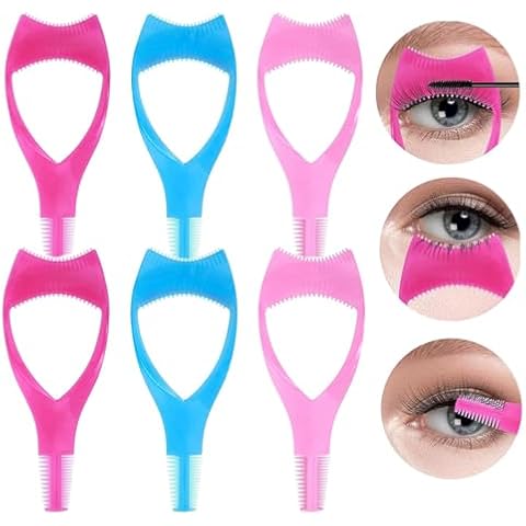 6PCS Mascara Shield Applicator Guard: 3 in 1 Eyelash Tools Lash Shield for Mascara Guard for Eyelashes Silicone Lash Shield for Mascara, Reusable Eye Makeup Tool for Women and Girls Cover