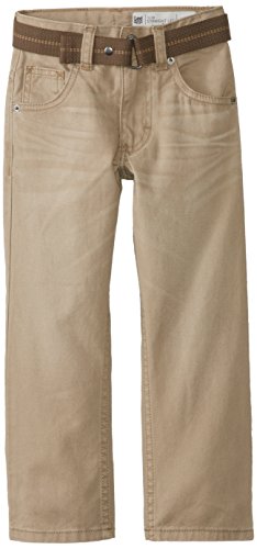 Lee Little Boys' Dungarees Belted Slim Fit Straight Leg Jeans, Bobcat, 4 Regular