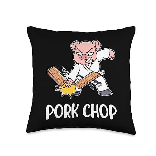 Karate Pork Chop Throw Pillow