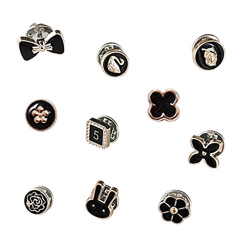 willikiva Brooches for Women Fashion Pin 10PCS Safety Brooch Buttons for Clothing Dress Supplies Lapel Pins Vest Safety Buckle Metal Tie Tacks Pin(Z037)