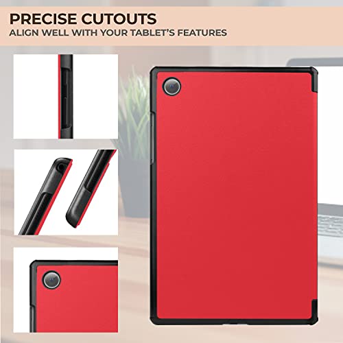 Image of Robustrion Smart Trifold Hard Back Flip Stand Case Cover for Samsung Galaxy Tab A8 10.5 inch [SM-X200 /X205 /X207] 2022 - Red