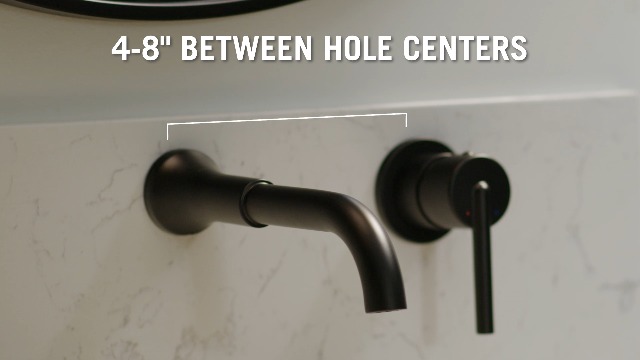 Delta Trinsic Wall Mount Bathroom Faucet 2 Hole, Matte Black