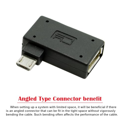 Adaptateur Micro USB OTG coudé 90 : évitez les ruptures de câble avec alimentation USB