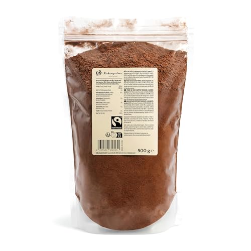 KoRo - Stark entöltes Fairtrade Kakaopulver 500 g - Vollmundiger Geschmack - Ohne Zuckerzusatz* - Ideal zum Backen und für Trinkschokolade