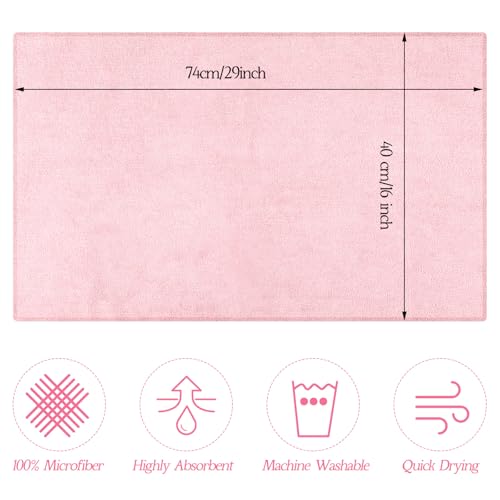 Image of Shimeyao 40 Pack Bleach Proof Towels Microfiber Absorbent Resistant Hair Hand Towels Bulk Quick Dry for Barber Gym Bath Spa Shaving (Dark Pink,16 x 29 Inch)