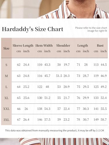 Hardaddy Men'S Classic Color Contrast Striped Shirt Long Sleeve Casual Button Down Shirts Blouse Blue L thumb #5