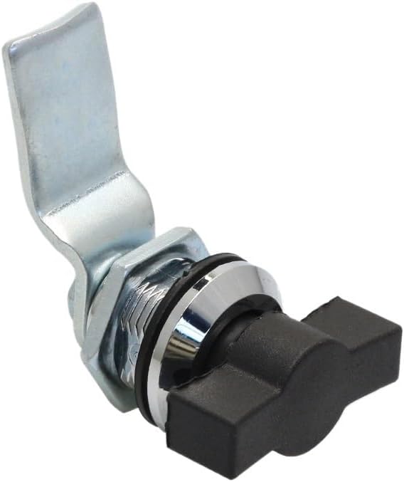 JK618 Power Distribution Switch Cabinet Door Lock Industrial Cabinet Center Cabinet Lock Cylinder MS705 Turn Tongue Lock Black Handle Lock(Chrome)