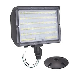 100W LED Flood Light with Knuckle, Outdoor Flood Light Dusk to Dawn Photocell 5000K 14000lm AC100-277V Equivalent 1000W, ETL Waterproof Wall Mount LED Security Light for Yard Entrance Garden