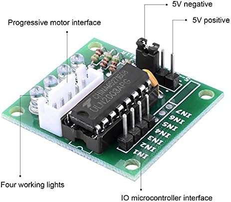 Uadme Stepper Motor Kit, 5pcs/set 28BYJ-48 5V 4 phase Stepper Motor Set with ULN2003 Driver Board Test Module 12V