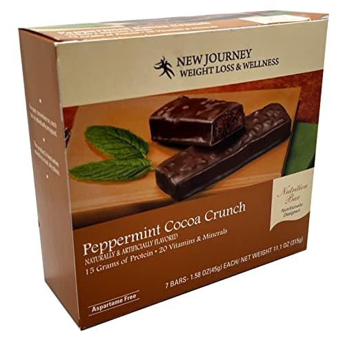Peppermint Cocoa Crunch Bar – New Journey Weight Loss & Wellness – High Protein Meal Replacement Nutrition Bar (7 bars/box)