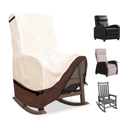 Youkaver Outdoor Rocking Chair Covers 600D Heavy Duty Waterproof Outdoor Chair Covers Outdoor Furniture Covers for All Weather Protection