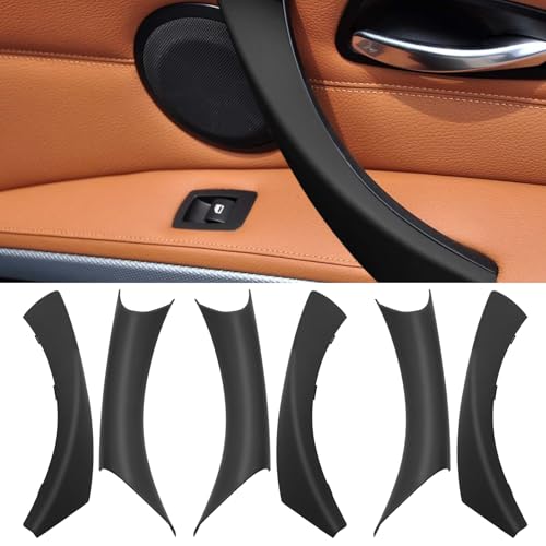 Jaronx Compatible with BMW 3 Series E90/E91 Door Handle Covers, 6PCS Door Pull Handle Cover for BMW 325i 328i 335i 330i 2006-2011, Left and Right Passenger Side (Black)