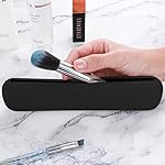 WLLHYF-Travel-Makeup-Brush-Holder-Silicone-Makeup-Brush-Case-Bag-Trendy-Make-Up-Brush-Organizer-Waterproof-Small-Cosmetic-Brush-Holder-Travel-Essentials-for-Women-Girls-Black