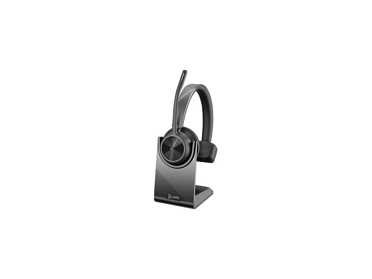 Poly - Voyager 4310 UC Wireless Headset + Charge Stand (Plantronics) - Single-Ear Headset w/Mic - Connect to PC/Mac via USB-A Bluetooth Adapter, Cell Phone via Bluetooth -Works with Teams, Zoom &More