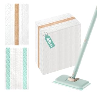 Newbealer 48 PCS Disposable Mop Pads for NB602N Steam Mop, Floor Cleaning Pads, Mopping Cloth Refills for Multi-Surface Cleaning