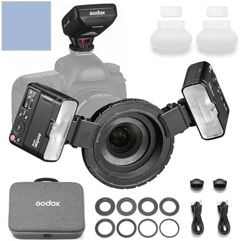 Godox MF12-K2 Flash Macro TTL 12W sans Fil, Batterie Intégrée