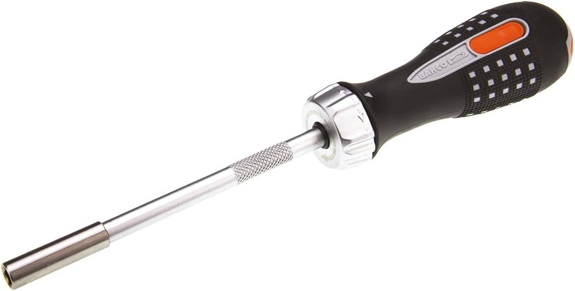 Bahco 808050 1/4" Ratcheting Bit Holder Screwdriver with 6 Bits