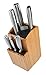 Bamboo Universal Knife Block - Extra Large Two-tiered Slotless Wooden Knife Stand, Organizer & Holder - Convenient Safe Storage for Large & Small Knives & Utensils - Easy to Clean Removable Bristles