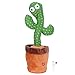 Cactus bailarín repite lo que dices, juguete eléctrico de cactus que canta y baila para bebés, juguete electrónico de felpa con iluminación, regalos de cumpleaños para niños de 1/2/3/5/6/7 años, niñas