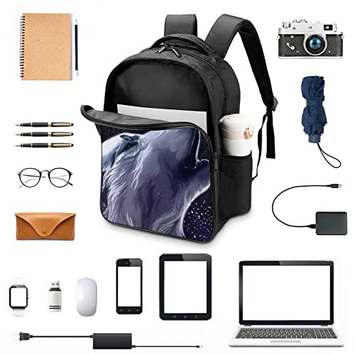 Sac à dos cool wolf laptop backpack unisexe pour loisirs et voyage