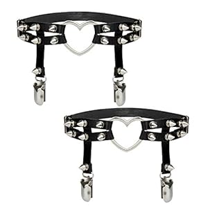 Leren kousenband, Comius Sharp 2 stuks dijbeen-ring harnas, dubbele riem hart kousenband elastische stud been kousenband…