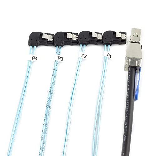Cable Mini SAS SFF-8644 premium con IC activo a 4 SATA de 3 metros color negro 4